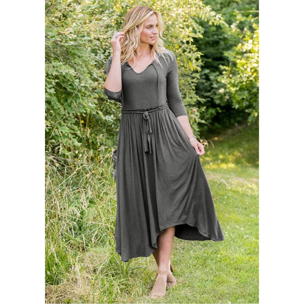 Matilda Jane Choose Your Own Path Go West Maxi Dress Grey M